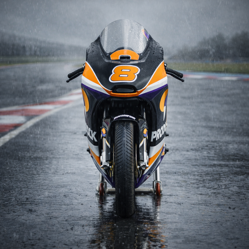 Pneus pluie moto 50cc Bridgestone et Dunlop sur piste mouillée - ProDuSlick