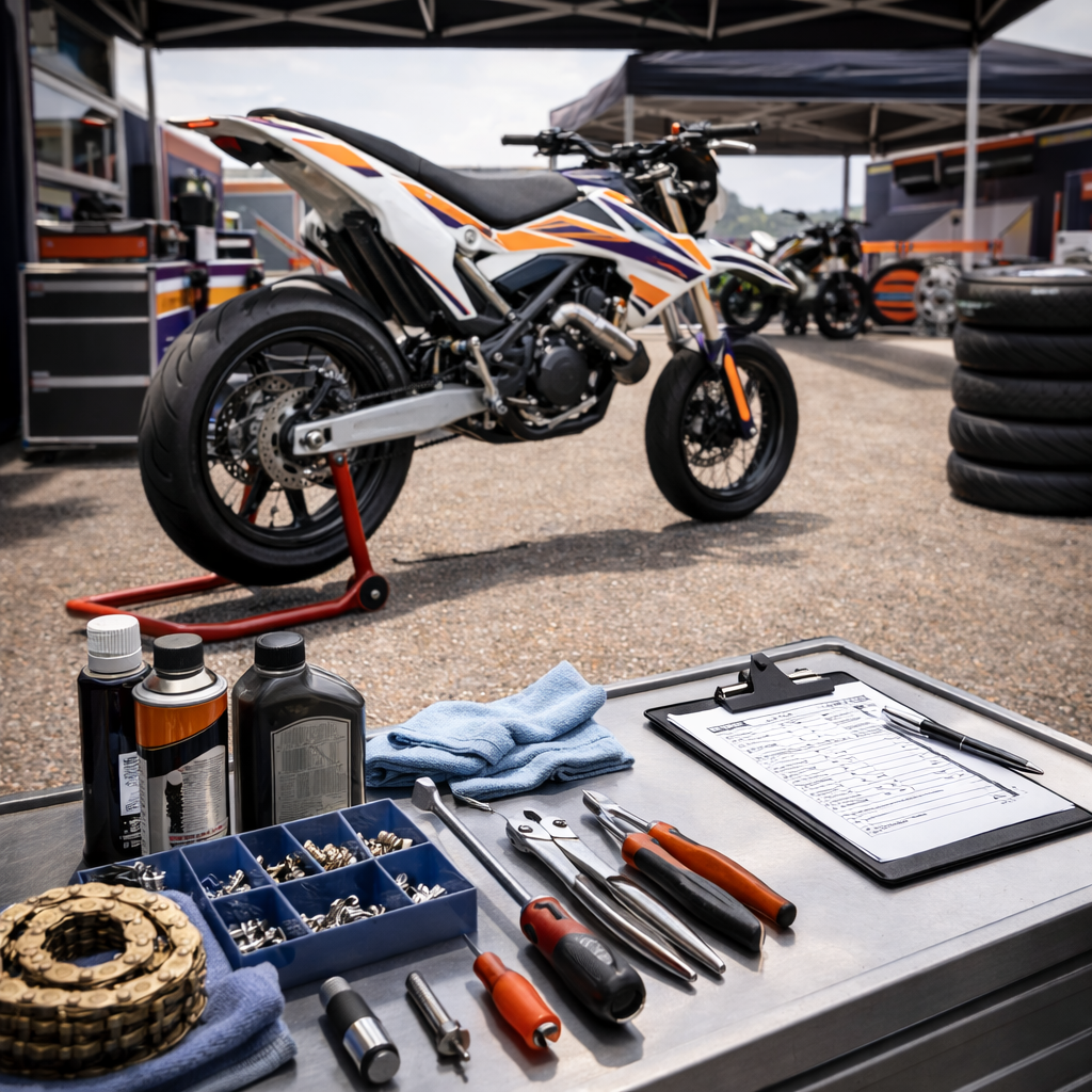 Checklist complète avant un événement moto (run & piste) : ne rien oublier